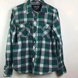 Carbon Button Down Size Medium 100% Cotton